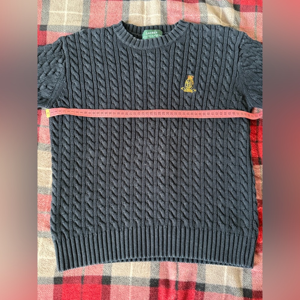 Ralph Lauren Navy Cable Knit Sweater - Picture 5 of 6